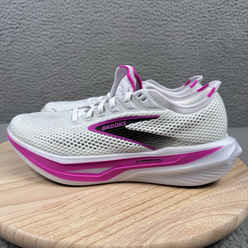 Brooks Hyperion 3 Womens Size 9 White Luminary Cyber Pink Road Running Shoes - Picture 4 of 12